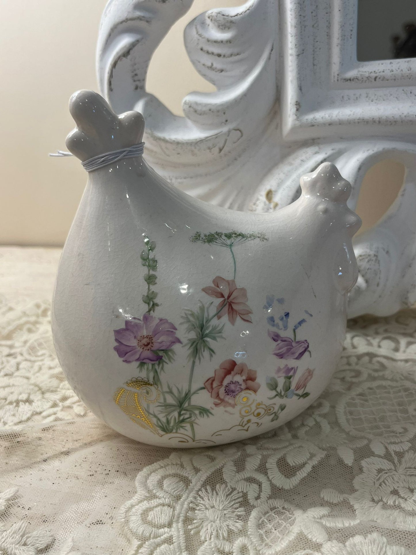 l'arte di nacchi gallina in ceramica 12x14cm