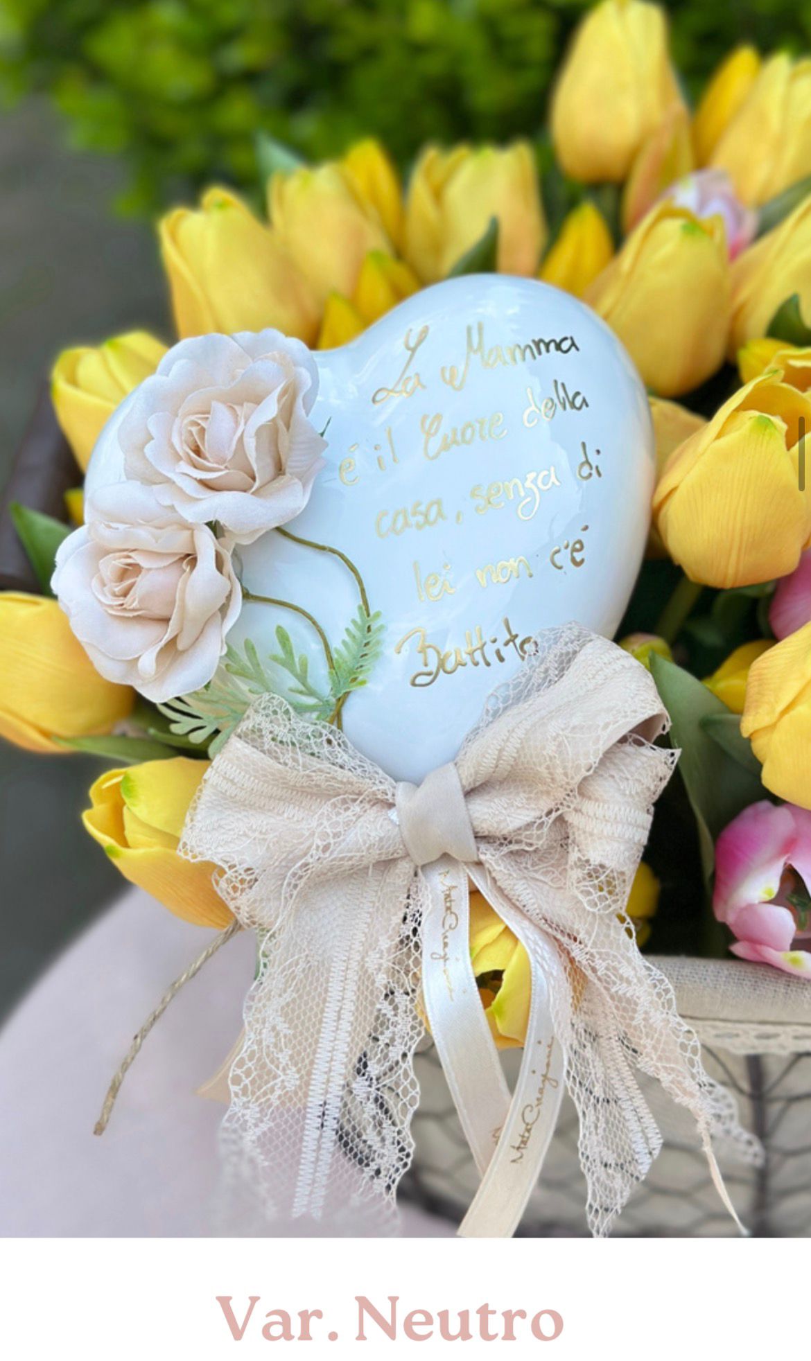 CUORE PALLONCINO 15X15 CM CLASSICO CON CUSTODIA MATA CREAZIONI