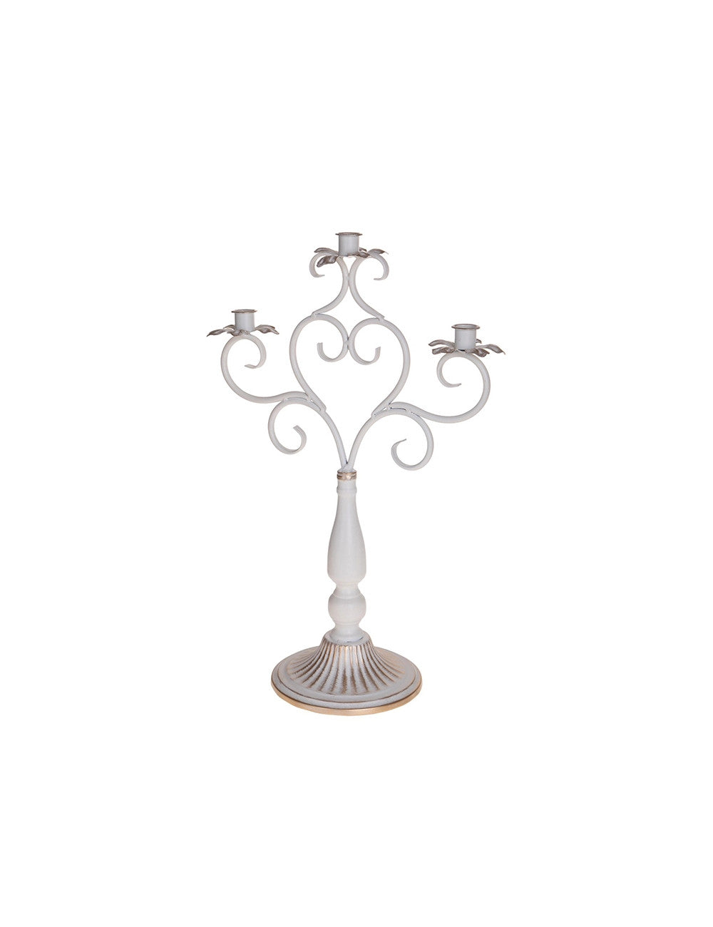 Anticato bianco candeliere 3 fiamme h cm 59  80845 BRANDANI