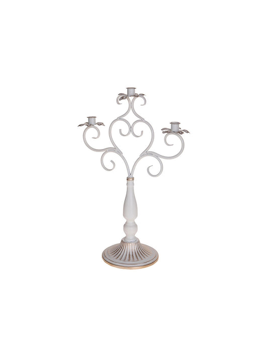 Anticato bianco candeliere 3 fiamme h cm 59  80845