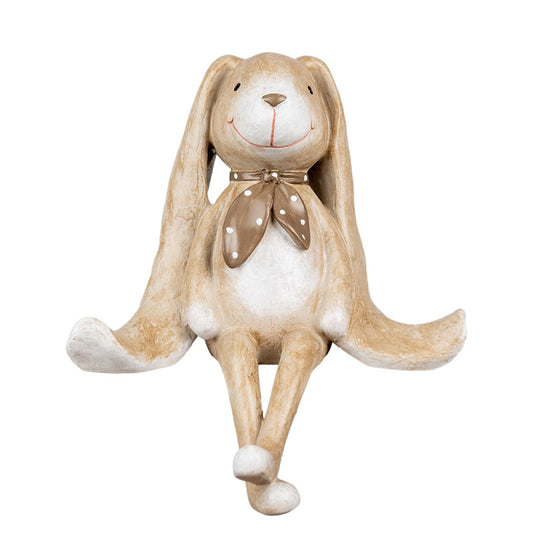 Clayre & Eef Statuetta decorativa Coniglio 20x13x24 cm Marrone