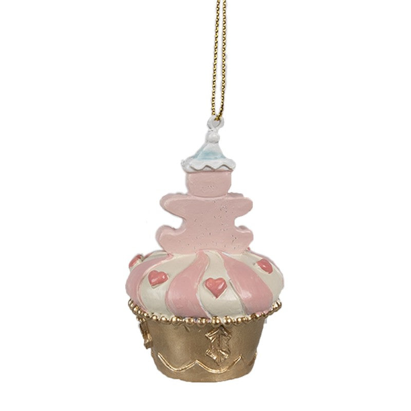 Decorazione Natalizia Cupcake Ø 5x8 cm Rosa Plastica