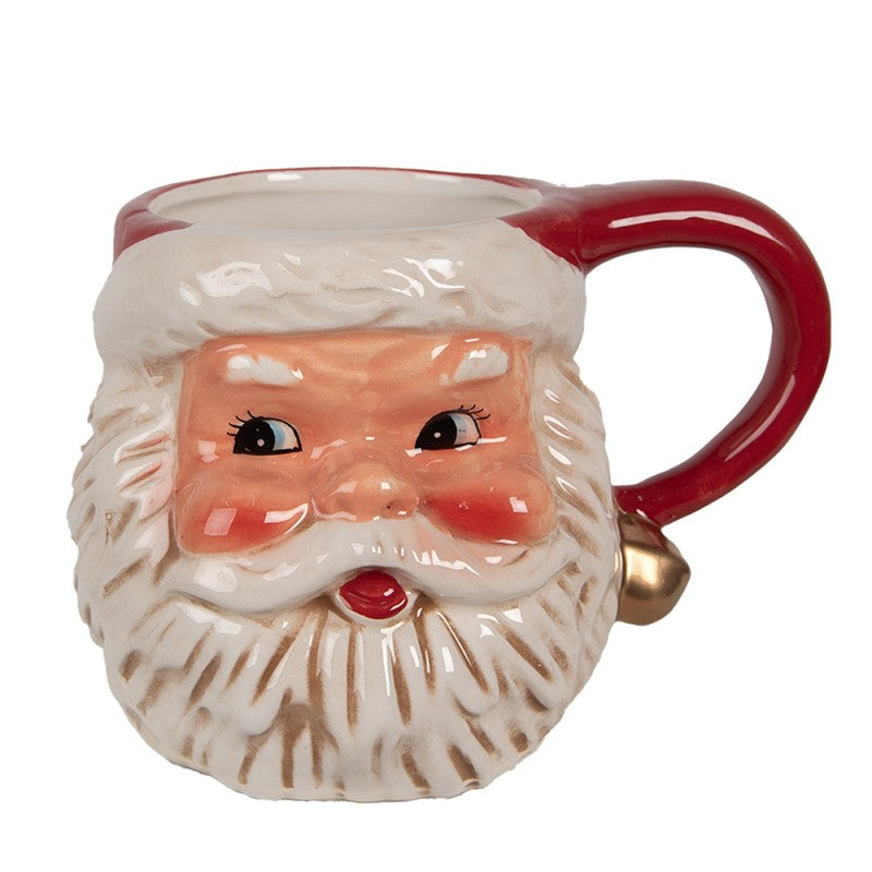 Clayre & Eef Tazza Babbo Natale 450 ml Rosso Ceramica