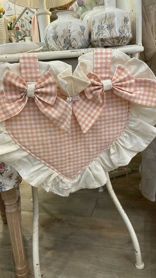 COPRIFORNO CUORE QUADRETTINO ROSA SARTORIALE
