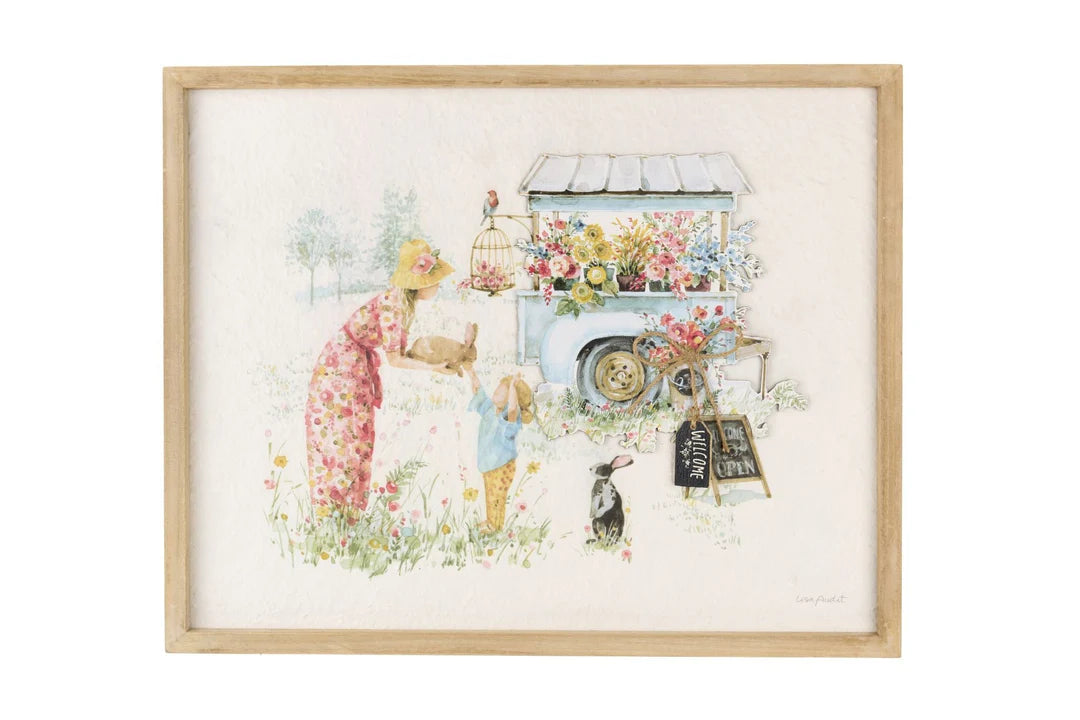 Nuvole di Stoffa Quadro canvas fiori in legno "Fiorirà" 40x2xH50 cm 2 varianti