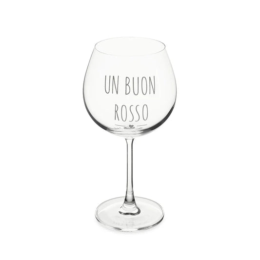Nuvole di Stoffa Set 2 calici vino "Un Buon Rosso" 10.8x21 cm QOO6POOO4V10