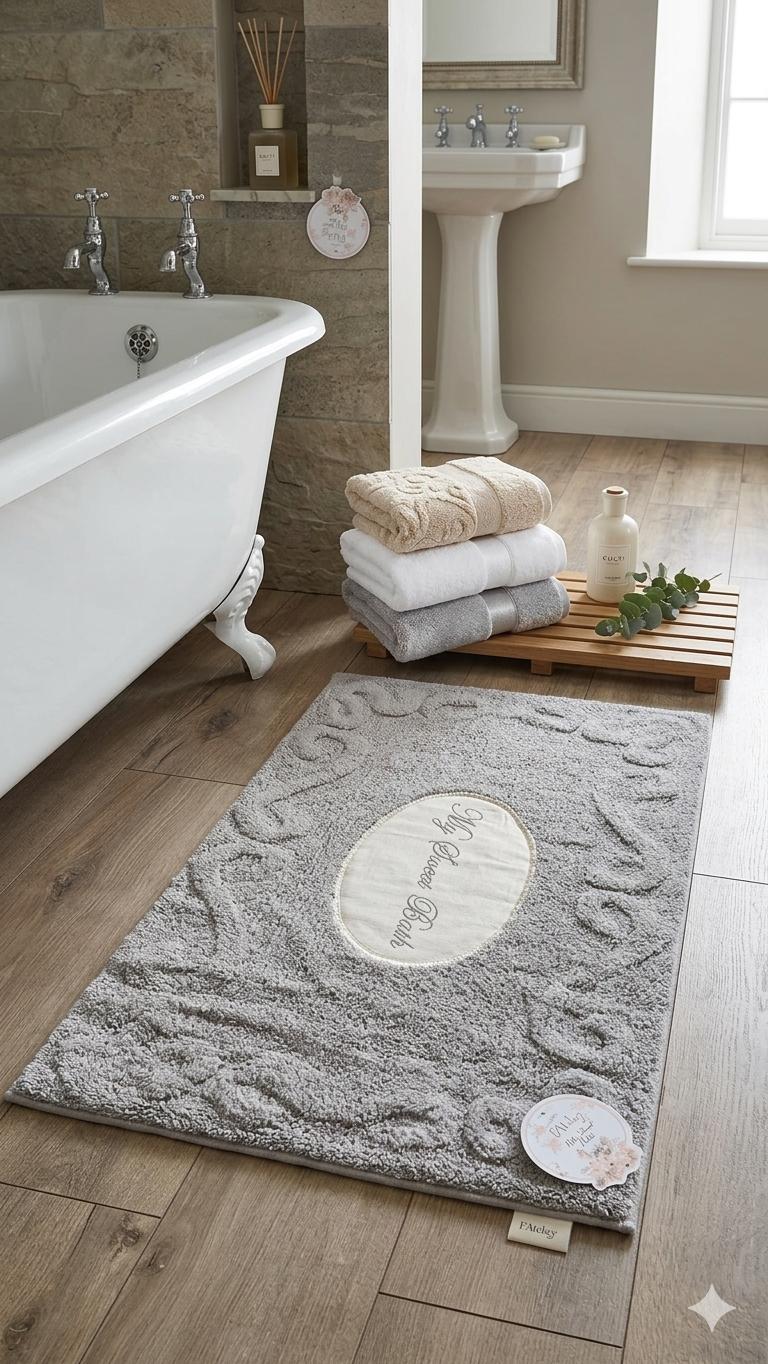 tappeto bagno my sweet bath  grigio atlier 17 in 2 misure