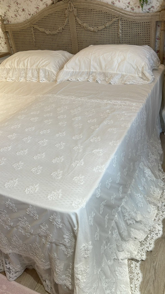 COPRILETTO MATRIMONIALE YULIA WHITE OFFICINA TESSILE