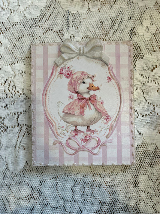 Quadro con oca rosa 20x25 Cesaria Arte