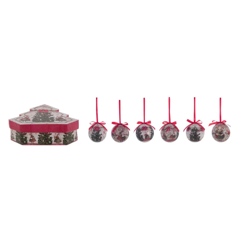 Blanc Mariclò Scatola Set 6 Palline per albero "Favola di Natale" D6 cm  A38900EAN: 8016012750217