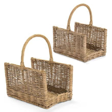 Nuvole di Stoffa Set 2 Cesti in vimini con manico "PePen" H34/42 cm