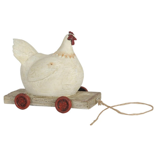 Clayre & Eef Statuetta Pollo 14x6x11 cm Bianco Poliresina 6PR032
