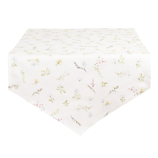 TOVAGLIA DA TAVOLO 50X160 CM BIANCO ROSA COTONE FIORI TOVAGLIA