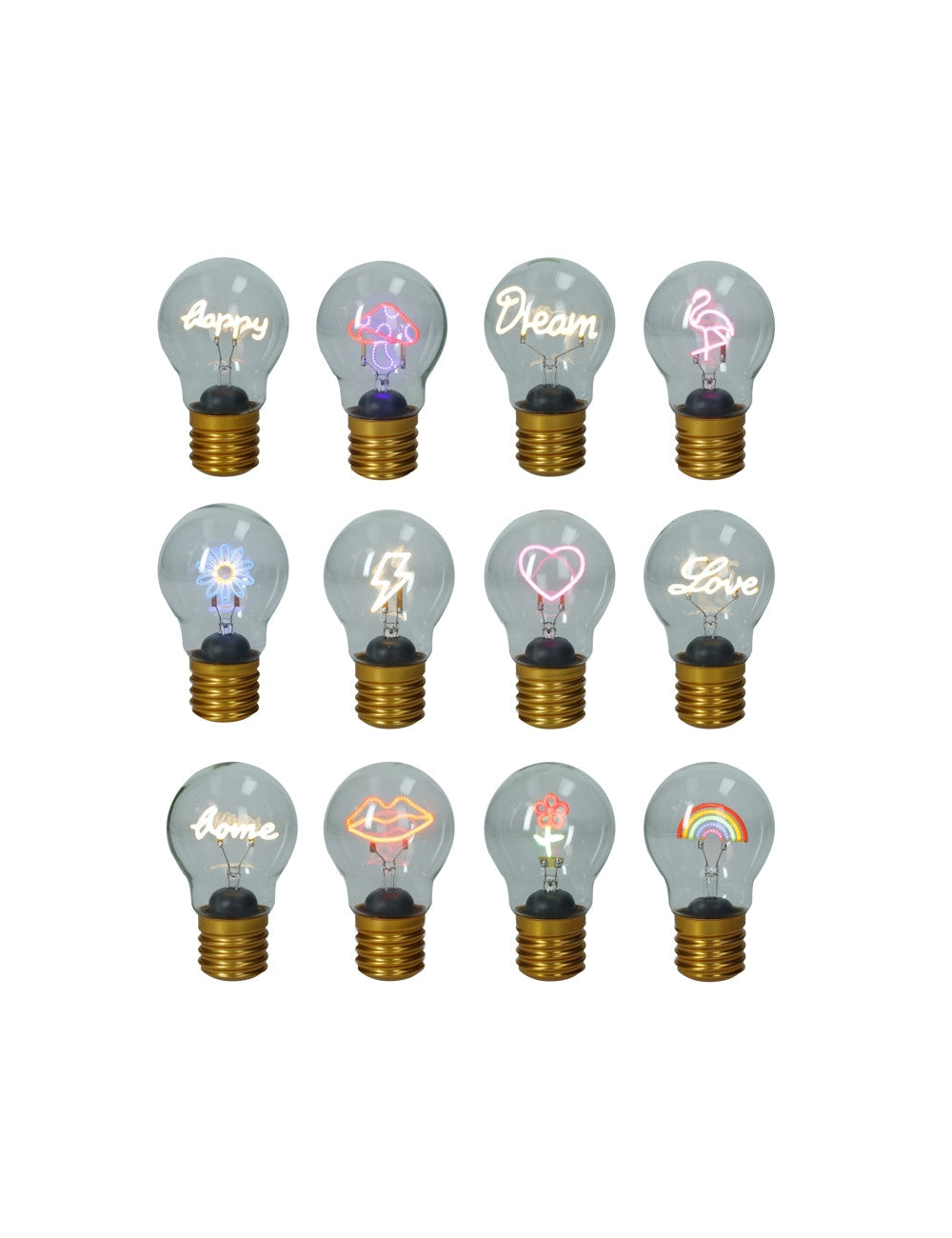 LAMPADINA  COLRI E DECORI  IN VETRO ASSORTIMENTO DI 12 PZ 51273