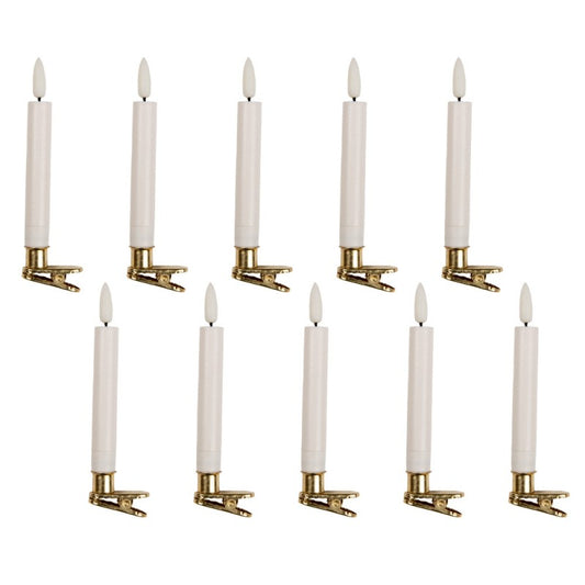 Candele a LED affusolate, set da 10, Ø 2x14 cm, cera bianca  Articolo n. 6CA0008 EAN 8720898136798