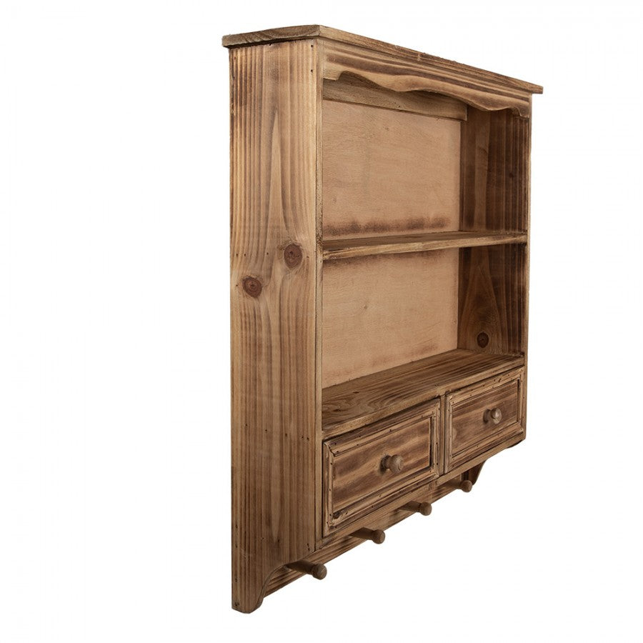 Mensola da parete 56x13x60 cm Marrone Legno