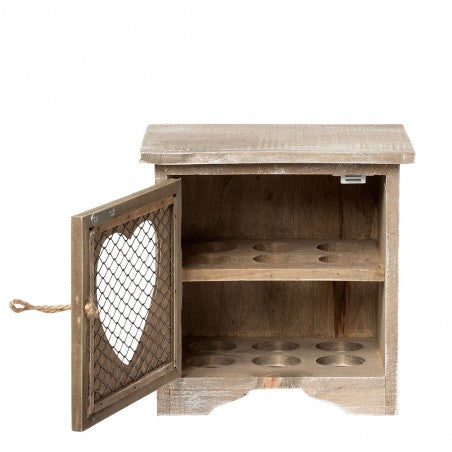 portauovo in legno marrone 19x14x19cm