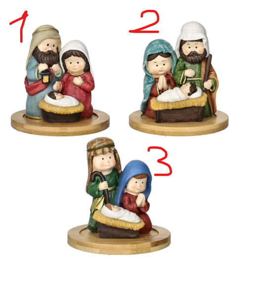 la nativita con base soggetti assortiti resina  brandani 81128