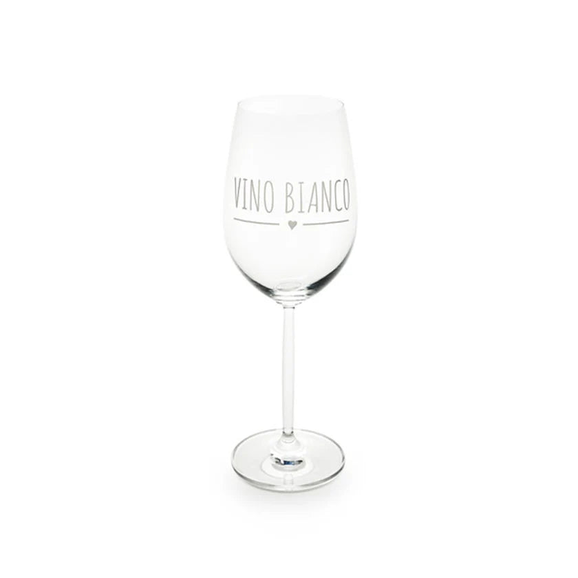 Nuvole di Stoffa Set 2 calici vino in vetro con dedica "Vino Bianco" 597 ml  cod QOO6POOO4V10