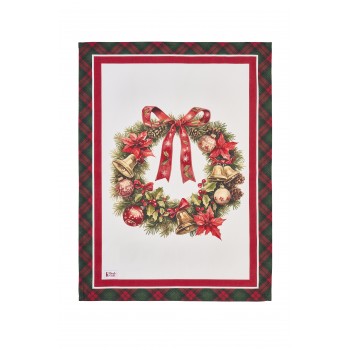 Nuvole di Stoffa - Christmas Is Coming Canovaccio bordo tartan 40x70cm