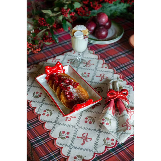 Portatovagliolo a forma di fiocco rosso in ceramica Blanc Maricò  A38869   8016012749709