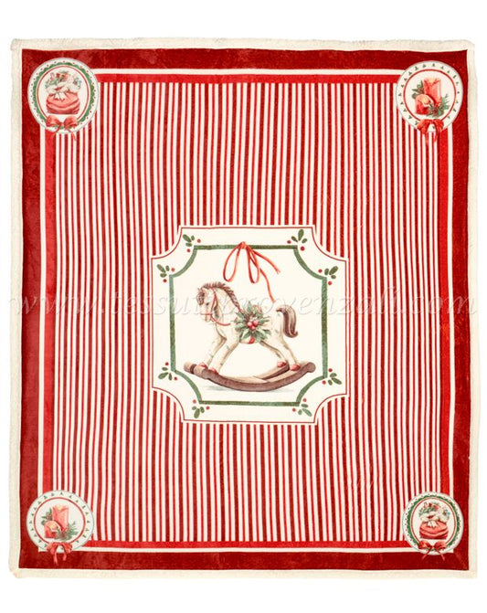 STROFINACCIO IN COTONE MAGIC NOEL NUVOLE DI STOFFA 50X70CM ROSSO