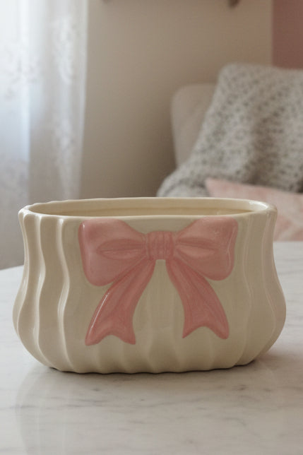 VASO FIOCCO ROSA IN CERAMICA L'ARTE DI NACCHI HD-12