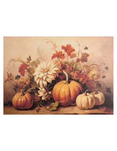 QUADRO CANVAS ZUCCHE E FIORI 50x70 CM NUVOLE DI STOFFA VARIANTI 2