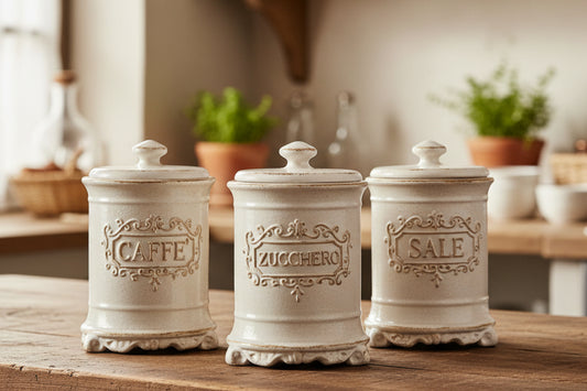 Tris barattoli in ceramica l'arte di nacchi TF-85