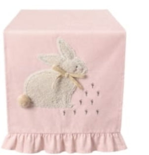 Runner Little JOI con applicazione di un dolcissimo coniglietto misura 170x45 colore rosa