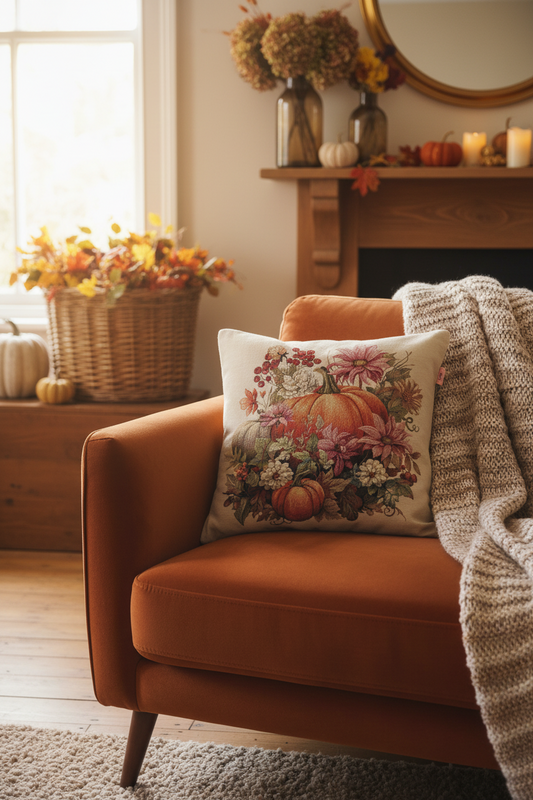 CUSCINO IN GOBELIN DECORO ZUCCA 45X45