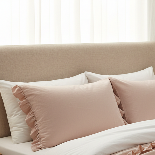 COPPIA COPRIGUANCIALI ROSA CON GALA 50X80