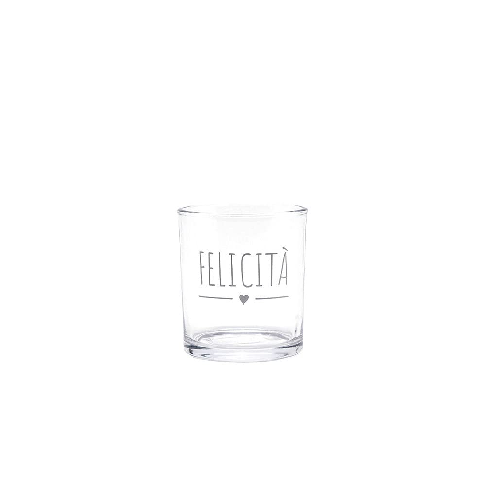 BICCHIERE VETRO FELICITÀ 300ML NUVOLE DI STOFFA