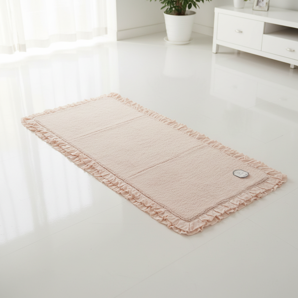 TAPPETO BLANC MARICLÒ CON GALA ROSA 50X130