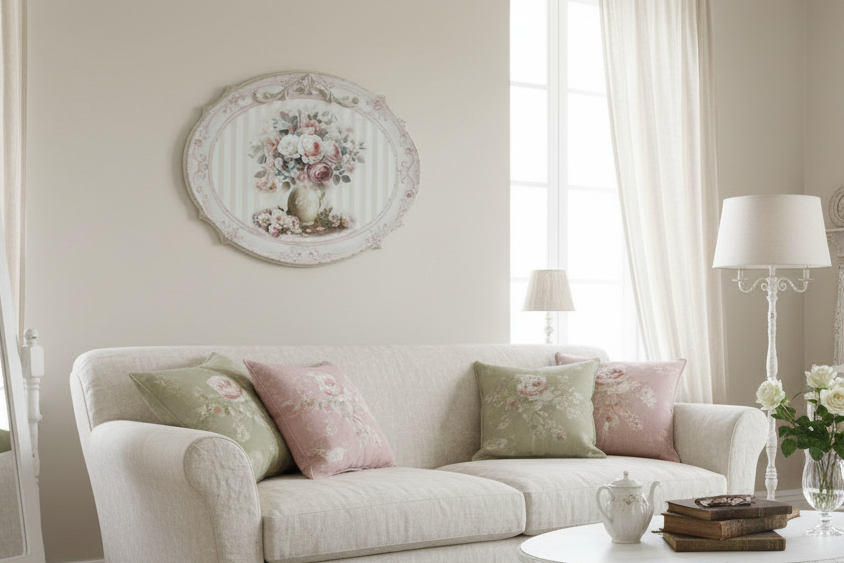 QUANDO OVALE CON VASO CON I FIORI 36X46