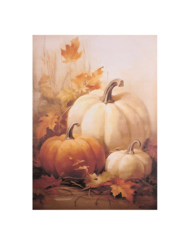 QUADRO CANVAS ZUCCHE E FIORI 70x50 CM NUVOLE DI STOFFA VARIANTI 2