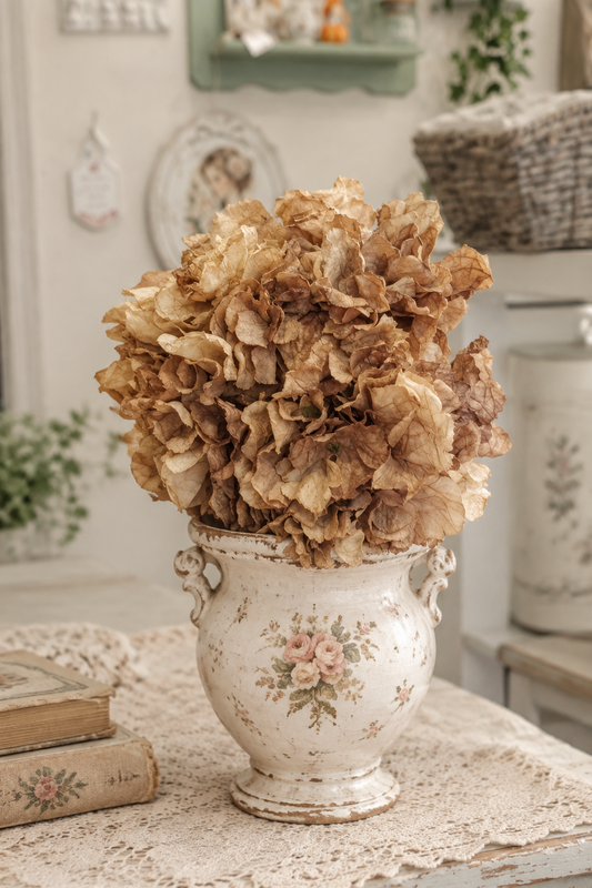 ORTENSIA DECORO FLOREALE BEIGE BLANC MARICLÒ 120CM