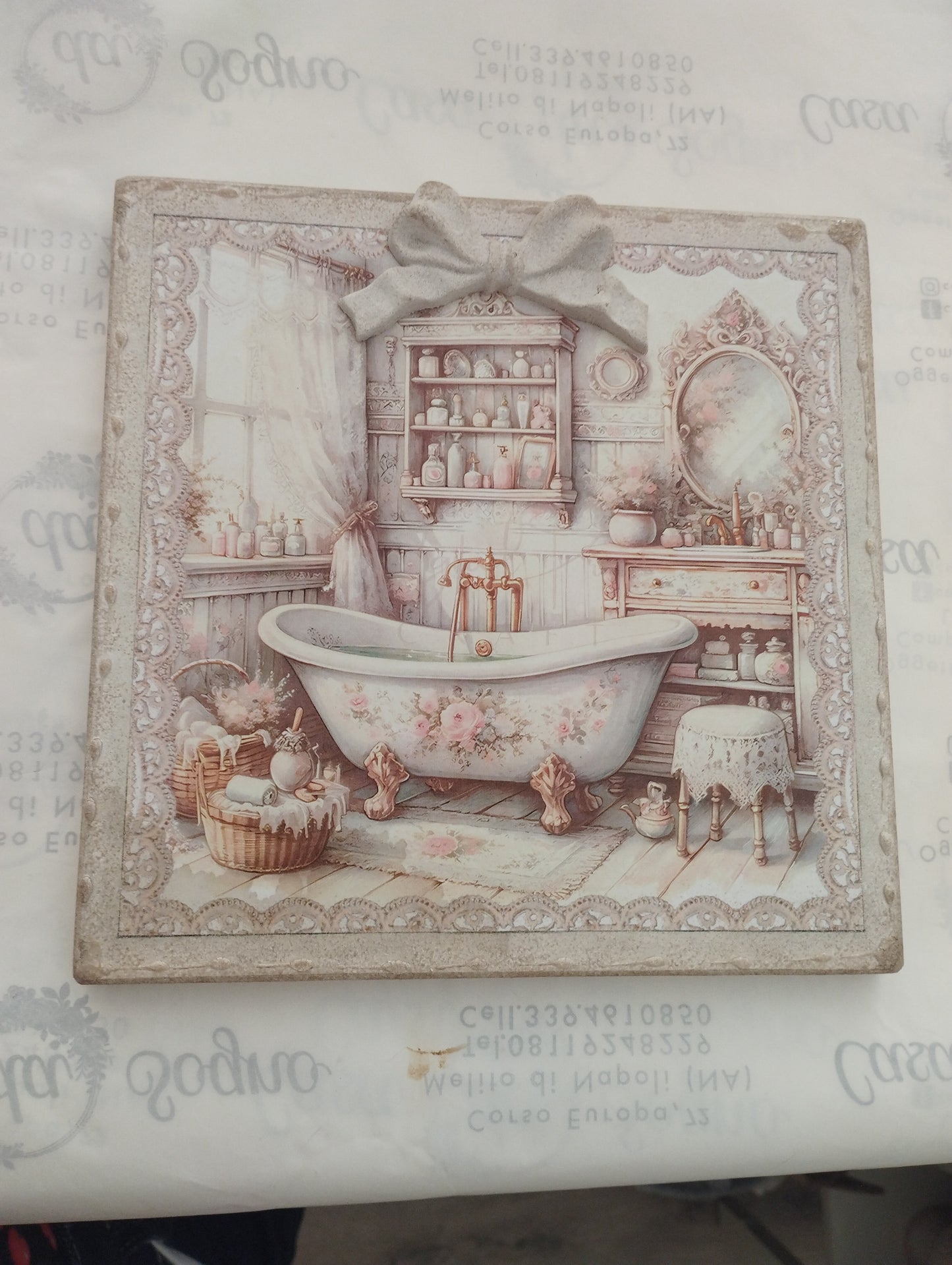 Quadretto decorativo bagno 003 cesarea arte 19 * 19 cm