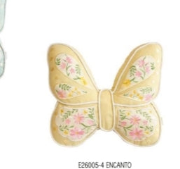 Cuscino farfalla ENCANTO CON RICAMO 100%COTONE Misura 43X35 colore giallo