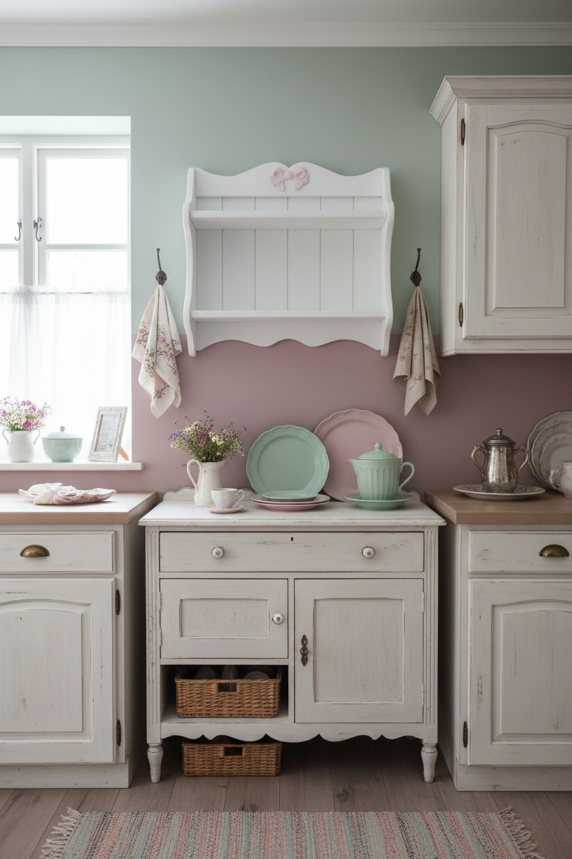 PIATTAIA BIANCA CON FIOCCHI ROSA 2 RIPIANI 60X55