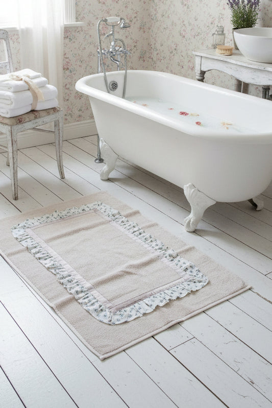 Tappeto bagno l atelier modello Lavinia con antiscivolo misura 50 x colore beige