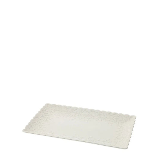 Hervit art. 30189 vassoio rettangolare porcellana Romance 25x15cm bianco