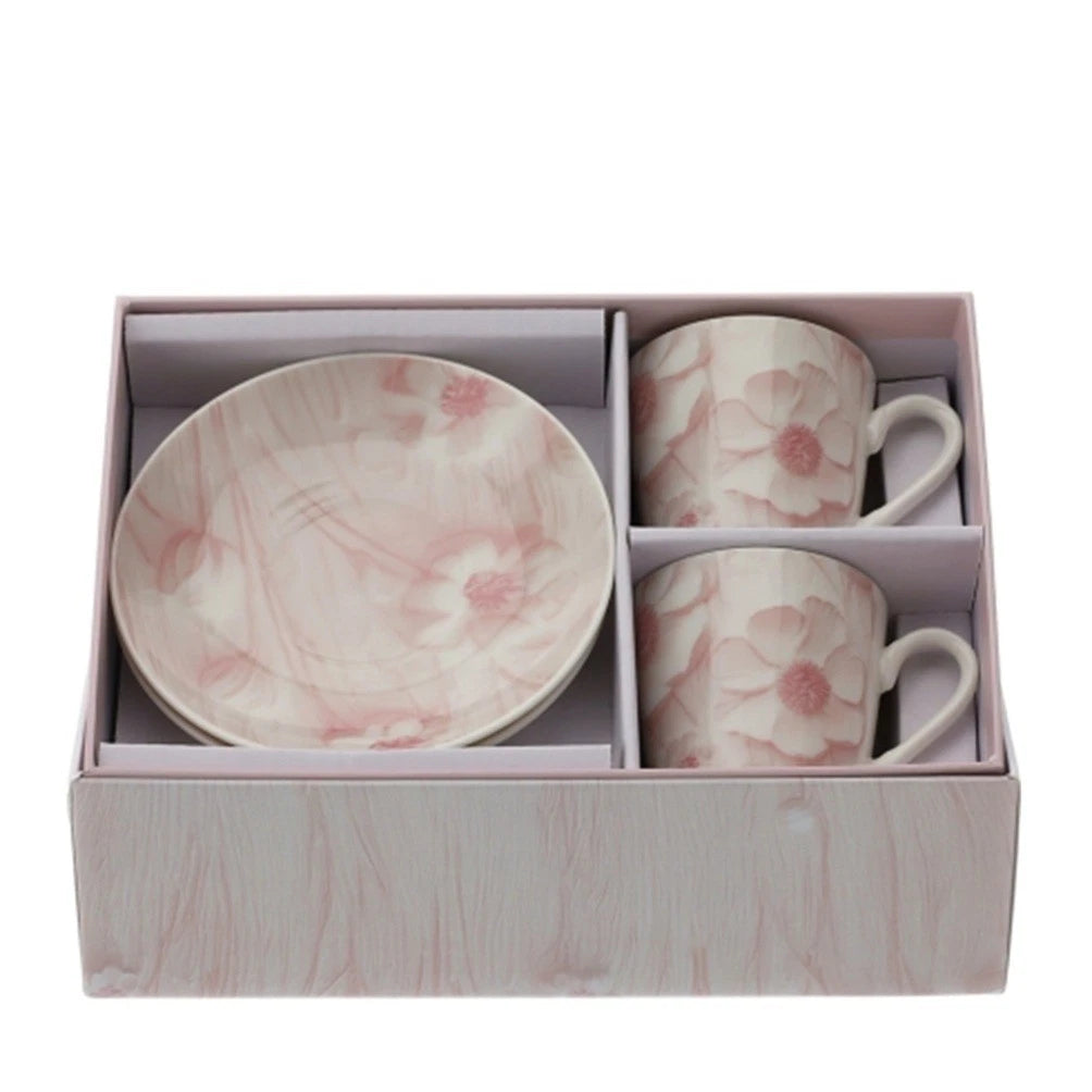 Hervit art. 30456 box 2 tazzine caffè Canvas rosa 8x6cm