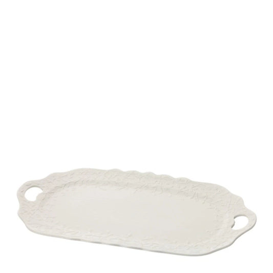 Hervit art. 30192 vassoio ovale porcellana Romance 43x25,5cm bianco