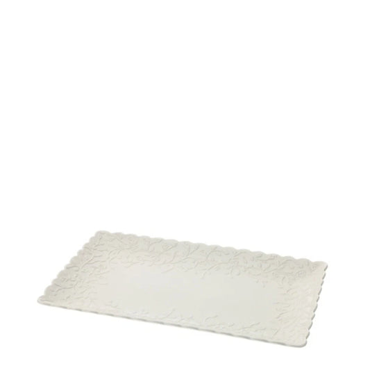 Hervit art. 30190 vassoio rettangolare porcellana Romance 31x18,5cm bianco