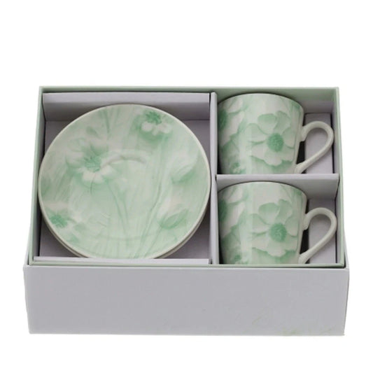 Hervit art. 30457 box 2 tazzine caffè Canvas verde 8x6cm