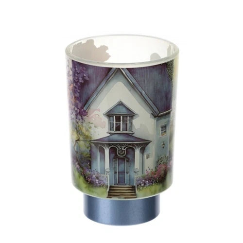 Hervit art. 29966 lampada vetro Cottage blu dia.10x15cm