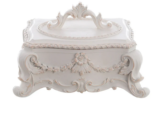 Blanc Mariclò Shabby Chic scatola in resina  18x14x10.5 cm