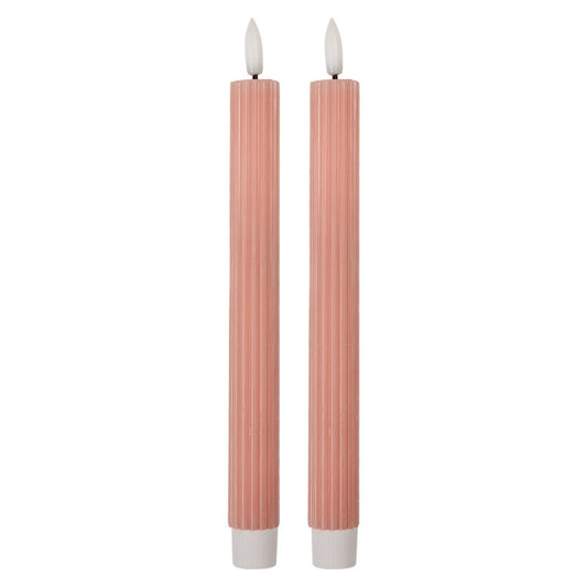 Set di 2 candele da cena a LED Ø 2x25 cm Rosa Cera  6CA0002P EAN 8720898136668