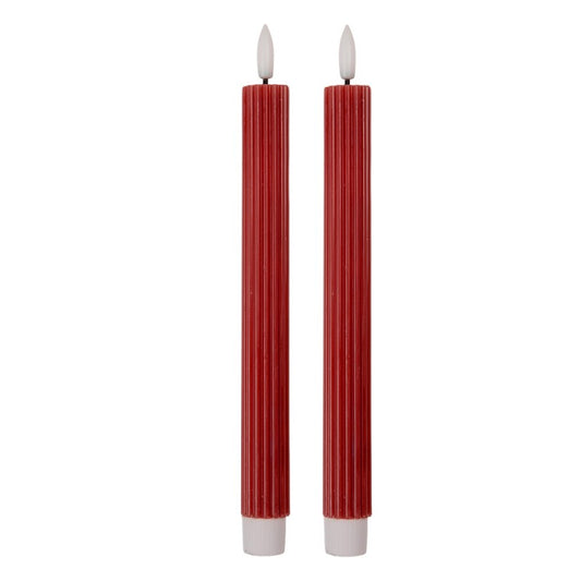 Set di 2 candele da cena a LED Ø 2x25 cm Rosso Cera 6CA0002R EAN 8720898136675